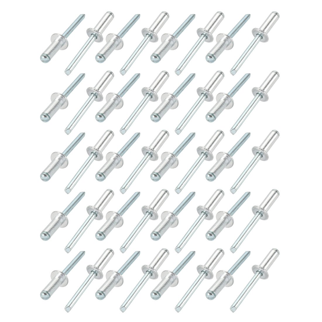 Sourcingmap 40 Pcs 6.4mm x 16mm x 13mm Aluminum Open End Large Flange Blind Rivets