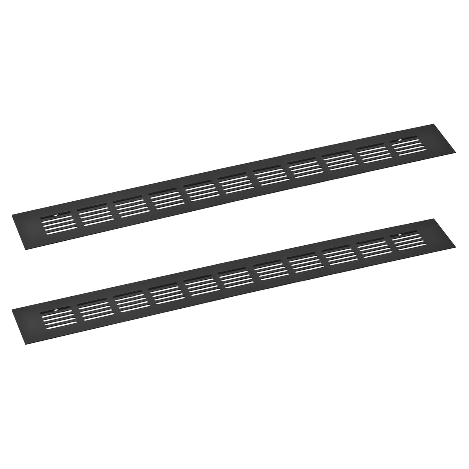 uxcell 2pcs Rectangle Ventilation Grille Aluminum Alloy Mesh Air Vent Cover Louvered Ventilation Cover for Cabinet Wardrobe Shoe Cabinet Closet, 450x50mm / 17.72"x1.97"