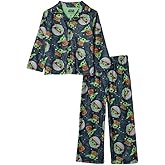 STAR WARS boys 2-piece Loose-fit Button Down Pajama Set, Soft & Cute for Kids