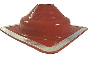 Dektite Premium #4 Black/grey Silicone Metal Roof Pipe Flashing, High Temp, Square Base, Pipe OD 3" to 7"