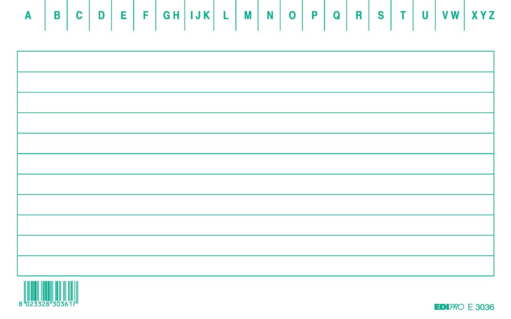EDIPRO - E3036VE - 100 Green Striped Cards f.to 15x10,5
