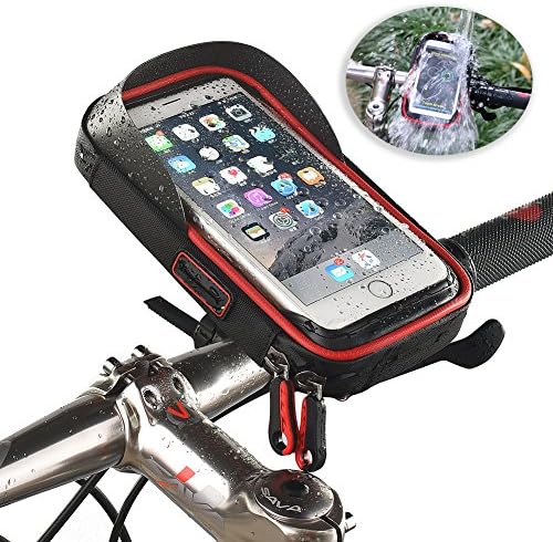 Oujin Bike Phone Bag Screen Touch Bicycle Front Frame Waterproof Cycling Top Tube Bag below 6 Inch