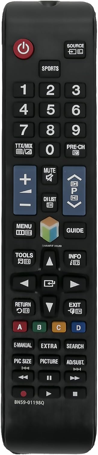 VINABTY BN59-01198Q Remote Control Replace for Samsung UE32J5500AK UE32J5500AU UE40JU6530U UE43J5500AK UE43J5500AU UE43J5500AW UE32J6300AK UE32J6300AW UE48J5605AK UE32J6302AK UE43J5672SU UE48J5500AK