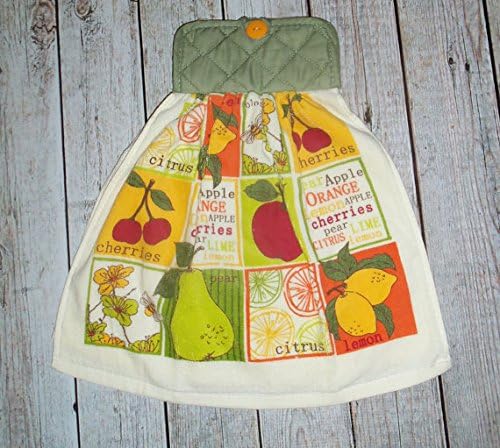 Pot Holder Top, Fruit Towel,Harvest Towel, Cherry Towel, Lemon Towel, Apple Towel, Housewarming Gift