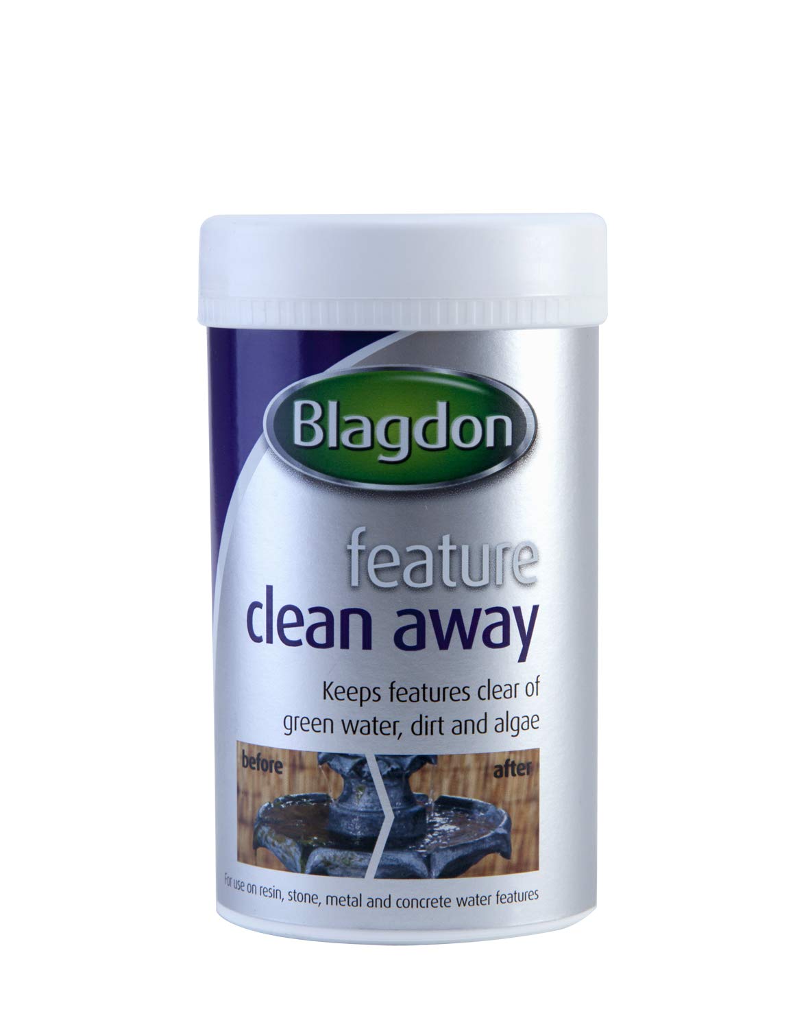 Blagdon Water Feature Clean Away Treatment, Keeps Features Clear of Green Water, Dirt & Algae, for Use on Resin, Stone, Metal & Concrete Water Features, 385g