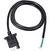 MECMO 4 Way Trailer End Connector Wire 5 Feet Jacketed Cable, Heavy Duty 18AWG 4 Pin Trailer Light Plug Color-Coded Pure Copp