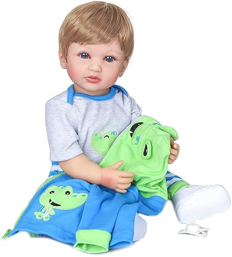 Reborn Baby Dolls Boy Full Silicone Body Open Eyes Look Real Life