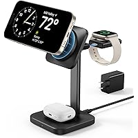 ESR 3-in-1 Charger Stand for Magsafe (HaloLock), Removable Made for Apple Watch Certified Charger, Charging Station for Magsa