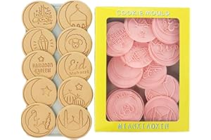 10pcs/Set Ramadan Biscuit Cutters Set Ramadan Cookie Cutter Eid Mubarak Biscuit Mold Ramadan Cookie Stamps Eid Baking Tool