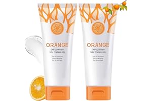 TPTAL Orange Exfoliating Gel Scrub Face Body Skin,Natural Orange Peeling Gel Face Scrub,Deep Cleansing Moisturizing Facial Exfoliator 50g (2PCS)