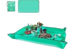 andergi Repotting Mat for Plants, Portable Transplanting and Potting Tray,Potting Soil Mess Control Waterproof Garden Mat,Gardening Gifts for women, Plant Lover (green 29.5''X39.37'')