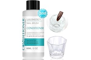 LOUINSTIC Nail Art Brush Cleaner 2 oz - Nail Brush Cleaner and Conditioner for Solid Gel Polish/Nail Extension Gel/Acrylic Nail Brushes, Quickly and Easily Acrylic Nail Brush Cleaner and Restorer