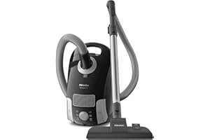 Miele Compact C1 Bagged Canister Vacuum Cleaner with Miele AirClean System and AllTeQ Universal Floorhead, 1200 W, in Obsidia