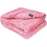 MACEVIA Fluffy Fleece Dog Blankets,Warm Soft Fuzzy Pets Blanket for Puppy,Small,Medium,Large Dogs and Cats,Plush Pet Throws for Bed,Couch,Sofa,Travel(24x29 Inch, Pink)