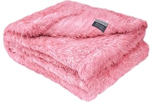 MACEVIA Fluffy Fleece Dog Blankets,Warm Soft Fuzzy Pets Blanket for Puppy,Small,Medium,Large Dogs and Cats,Plush Pet Throws for Bed,Couch,Sofa,Travel(24x29 Inch, Pink)