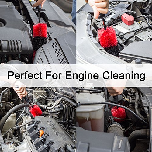 Premium Wheel /Rim Cleaning Brush Long Soft Bristle,Car Wheel Brush,Rim Tire Detail Brush,Multipurpose use For Cleaning Wheels,Rims,Exhaust Tips,Motorcycles,Bicycles, Grills,Engine (CCS-002) - Thumbnail 3