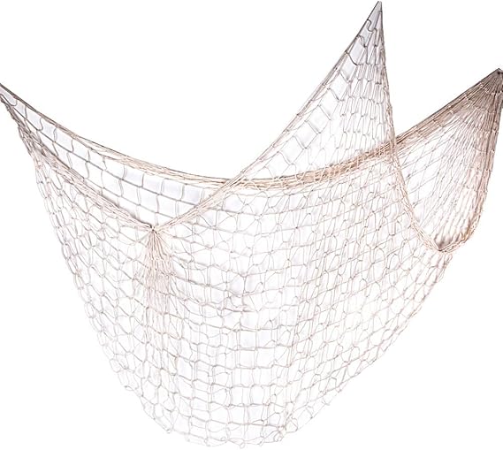 Grand Filet De Pêche Décoratif Naturel - 79 X 39 Pouces (200x100cm) - Décoration Marine