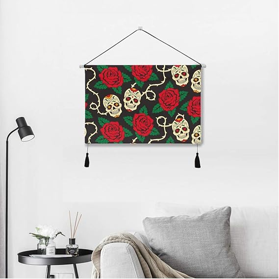 Decoración de pared familiar Calaveras de azúcar sin costura Versión