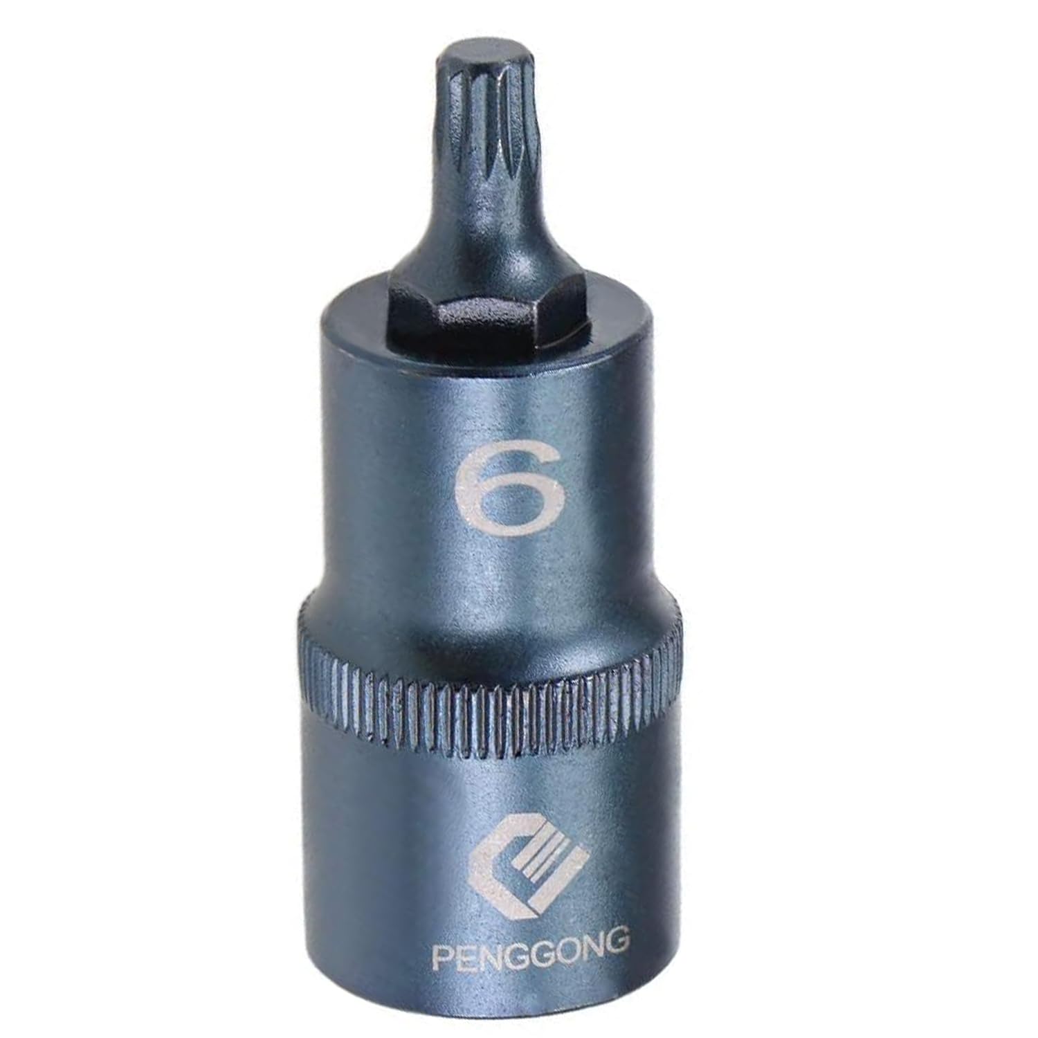 Juttzzei Spline Bit Socket, 1/2" Drive x M6 (6mm) Triple Square Spline Bit Socket, 6mm Allen Key Socket Multiple Teeth, Premium S2 Steel M6 Spline Bit with 2" Length for Torque Wrench, Ratchet Wrench