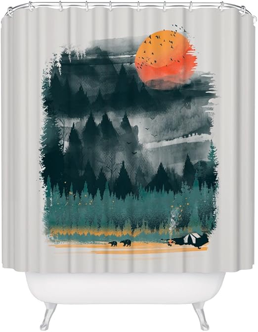 Amazon Com Fuzzy Ink Wilderness Print Shower Curtain