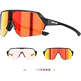 KAPVOE Photochromic Cycling Glasses for Men Women with UV400 Protection Sports Sunglasses for Biking Running MTB K360
