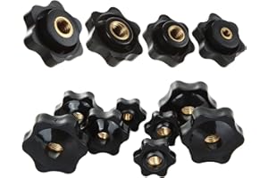 RHBLME 48PCS M4 M6 M8 M10 Star Knobs Male Thread Clamping Knob Screw Hand Tightening Knob Quick Removal Replacement Parts, Plastic Female Thread Nut Clamping Knob Grip Assortment Kit