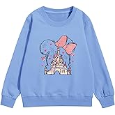 Vieawfi Magic Kingdom Sweatshirts for Girls Magical Castle Graphic Long Sleeve Shirt Kids Toddler Vacation Pullover Cute Top