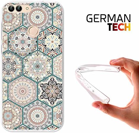 Huawei P Smart Cover Gel Flexible, TPU Case made out of the best Silicone, protects and adapts flawlessly to your Smartphone, together with our exclusive designs German Tech - Rose windows mosaic.