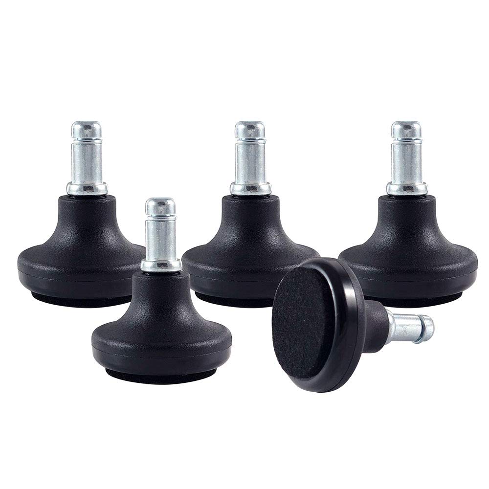 Enjoy Bell Glides Office Chair Furniture Replacement with Felt Pads - Black (Set of 5)(Small)(GL-B203750-BFP)