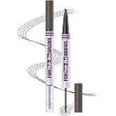 Microblading Eyebrow Pencil 2-in-1 and Eyebrow Gel (03#Dark Brown) | Upgraded Waterproof Micro Fork Eyebrow Pen for Women Makeup with 4-Fork-Tip &amp; Precise Brush-Tip, Create Natural Brows