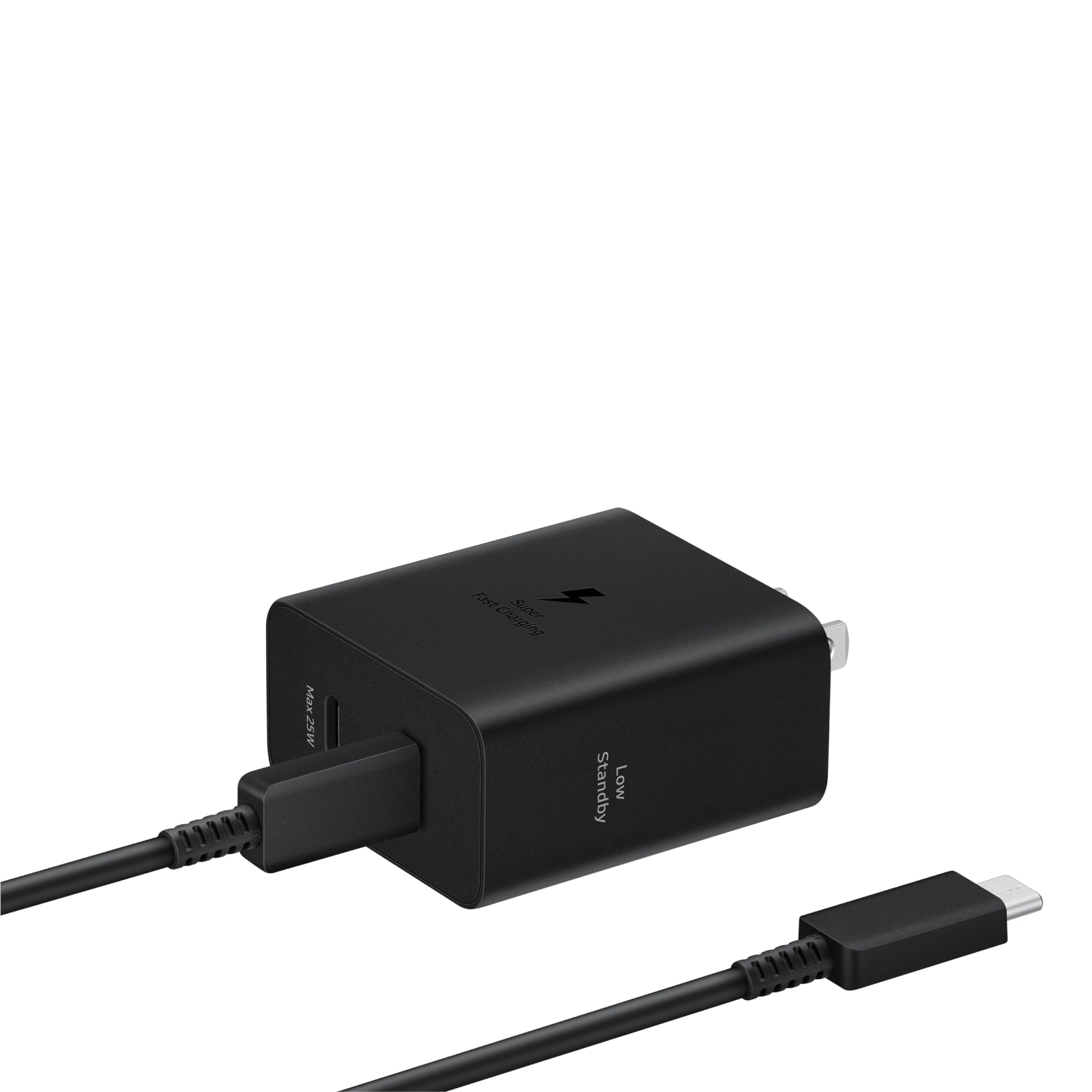 SAMSUNG 50W Duo Power Adapter Wall Charger, 2 Ports, Cable Included, Super Fast Charging 2.0 for Galaxy Phones, Tablets, USB Type C Devices, Low Standby Power Consumption, EP-T5020XBEGUS, Black