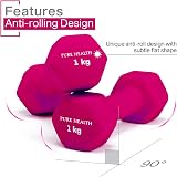 Pure Health Neoprene Dumbbell Pair 1kg Pink 2kg 3kg 4kg 5kg 8kg 10kg view 3
