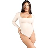 Popilush Long Sleeve Shapewear Bodysuit- Thong Bodysuit Tank Top Body Shaper Tummy Control Body Suit