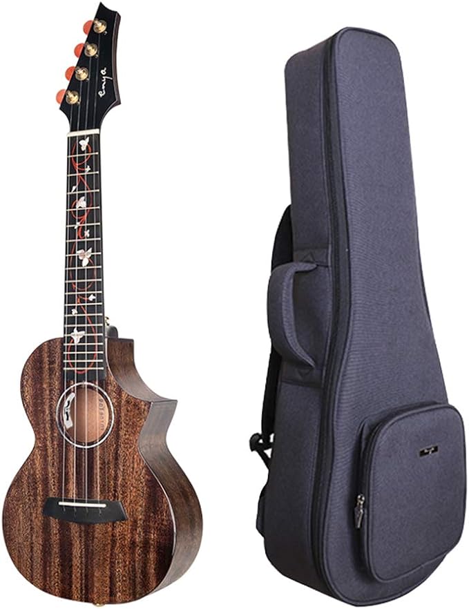 Enya 26Inch Akustische elektrische Tenor Cutaway Ukulele EQ dunkelbraun