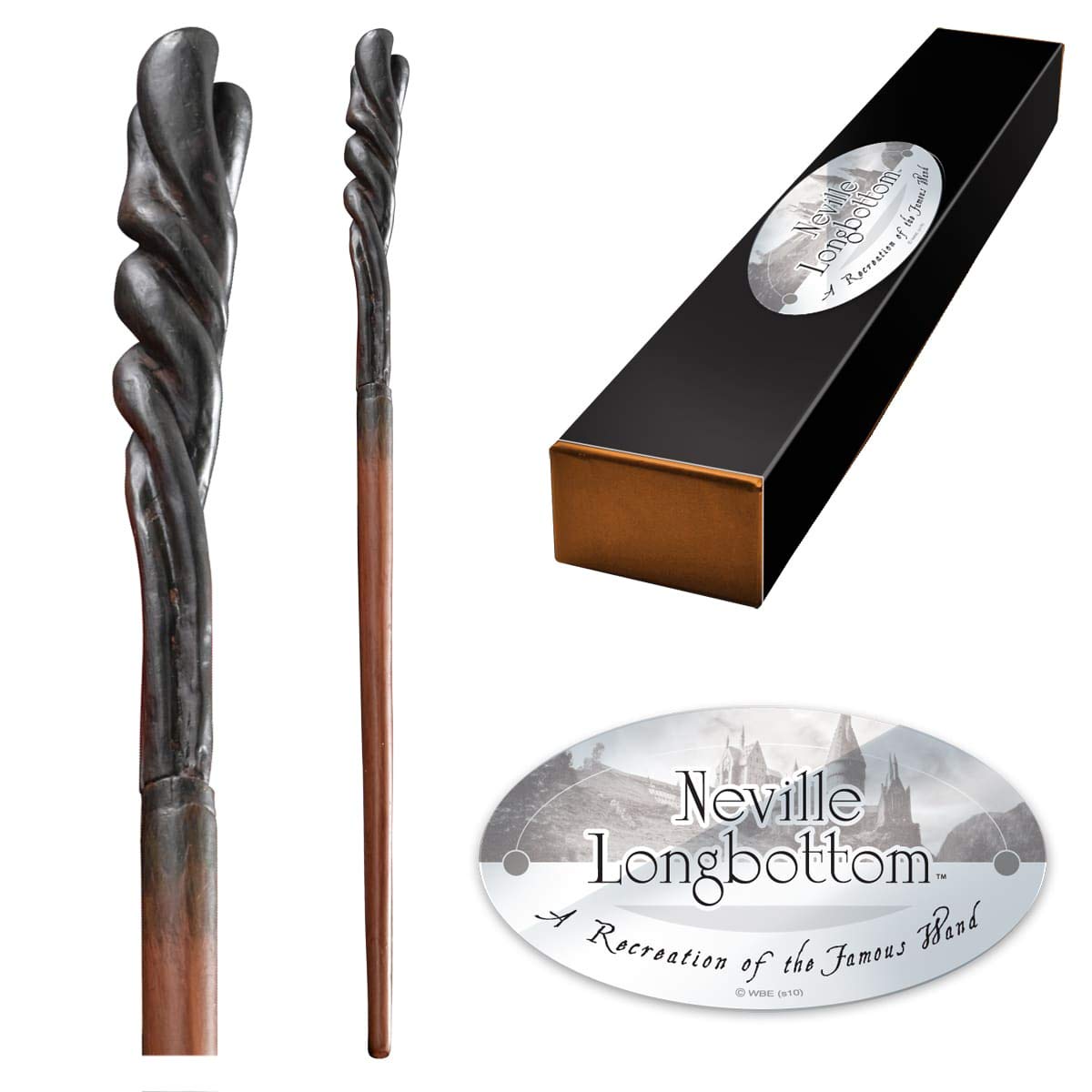 The Noble Collection - Neville Longbottom Character Wand - 13in (34cm) Wizarding World Wand With Name Tag - Harry Potter Film Set Movie Props Wands