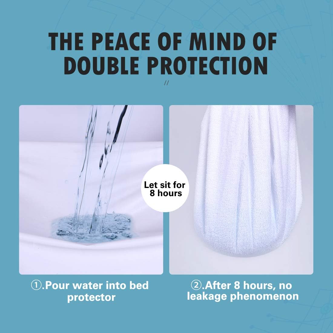 COTTONHOUSE Queen Size 100% Waterproof Mattress Protector，Mattress Cover Hypoallergenic/Dust Proof 8"-21" Deep Pocket Soft Breathable Noiseless: Home & Kitchen