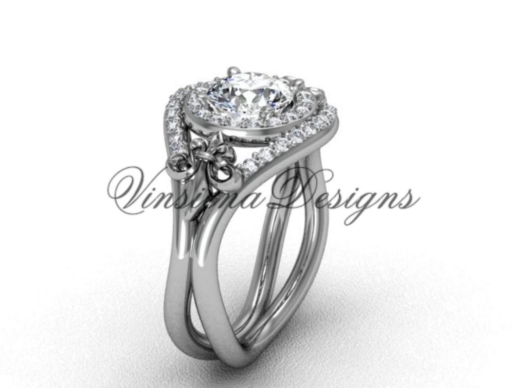 fleur de lis engagement ring