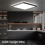 MLOQI 36W LED Bathroom Ceiling Light IP44 5000K Daylight White Black Edge view 5