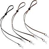 Wavwavw 3/6 Pieces Leather Hat Chin Straps for Men and Women Removable Cap Chin Cord Stampede Strings for Cowboy and Sun Hat