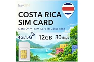 Costa Rica SIM Card with 12GB high Speed 4G/5G Data for 30 Days | Free Roaming in El Salvador, Guatemala, Nicaragua and Panam