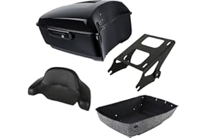 PEGSTREAMLINER Vivid Black King Tour Luggage Trunk Backrest Detachable Two Up Mounting Bracket Fit for Harley Touring Road Street Special Electra Glide Road King 2014-2025