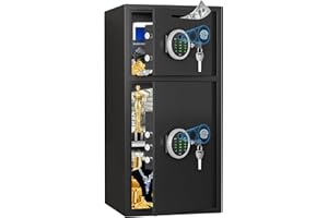 6.5 Cuft Extra Large Home Safe Box Fireproof Waterproof, Fingerprint Safe, Home Security Safes Box with Adjustable Shelf & De