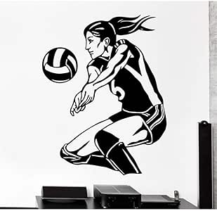 Waofe Vinilo De Voleibol De Las Mujeres Pegatinas De Pared Sala De