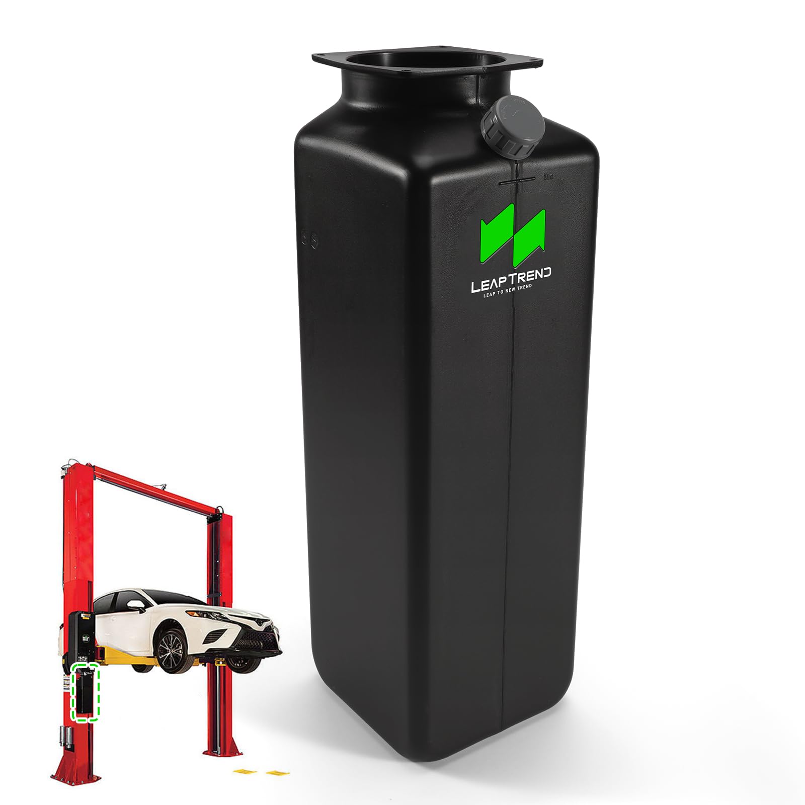 Photo 1 of LEAPTREND Hydraulic Oil Reservoir Tank (14L Black) Compatible with Rotary/Forward/Direct/Hanmecson Lift, for Hydraulic Power Units 2-Post & Pad Lifts, Replacement for P1427KIT
