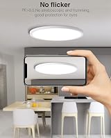 slochi 2 Pack Round LED Ceiling Light 2050LM 6500K 150W Eq Waterproof Flush view 4