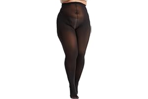 Frola Plus Size Tights for Women Semi Opaque Control Top High Waist Stockings 60 Denier Women's Pantyhose 2X 3X 4X 5X