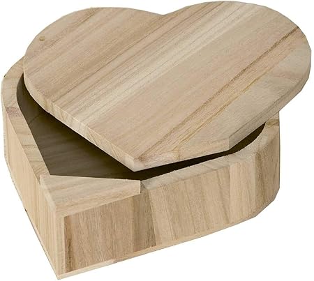 Artemio Caja de Madera de corazón con Tapa giratoria: Amazon.es: Hogar