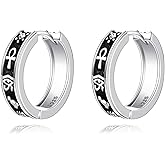 Ankh Hoop Earrings 925 Sterling Silver Viking Earrings Jewelry Gift for Women Men