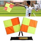 2 Pcs Referee Flags Soccer, Waterproof Red Yellow Sports Match Football Linesman Flags with Storage Bag, Stainless Steel Rod Sponge Handle Professional Referee Flag for Soccer Football Hockey Training Match