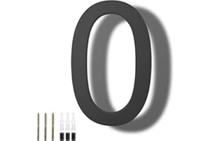 DEWEL 8 inch Floating Large House Numbers for Outside, Black Modern House Address Numbers Decor for 911 Visibility Signage with Nail Kits (House Number 0)